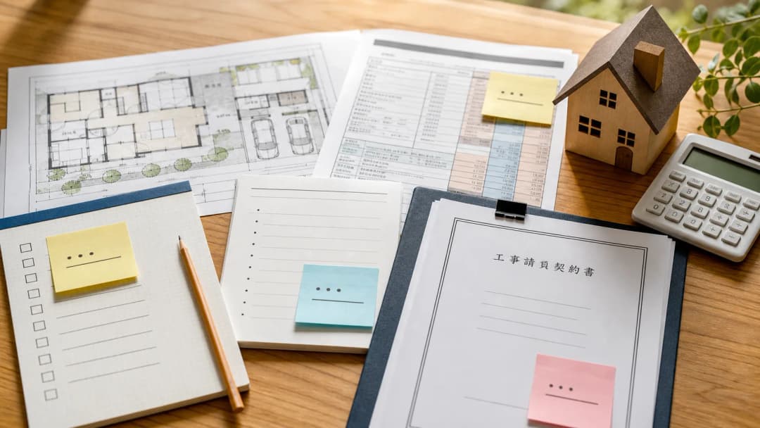 注文住宅の契約後打ち合わせで変更内容と追加見積もりを確認する資料