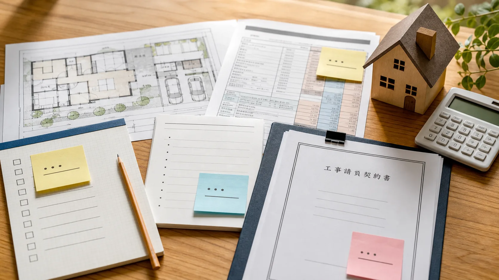 注文住宅の契約後打ち合わせで変更内容と追加見積もりを確認する資料