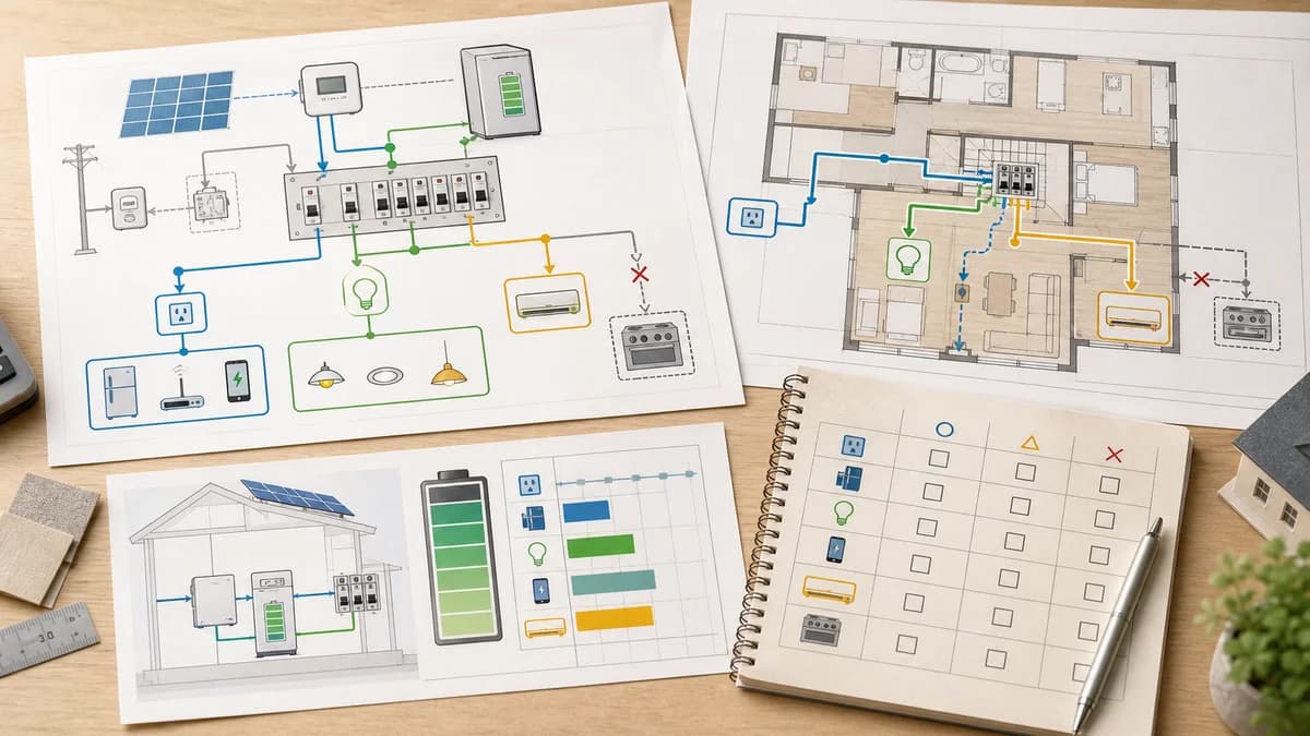 停電時に使いたい設備、専用コンセント、特定回路、蓄電池容量を同じ表で確認するチェックリスト