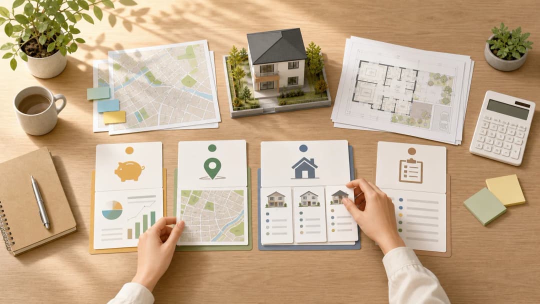 注文住宅の予算、土地、住宅会社を整理する資料